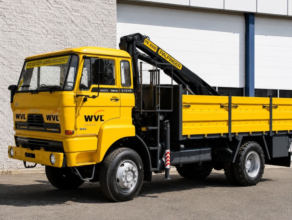 STEYR 19 S 34 crane truck with Palfinger PK 8500